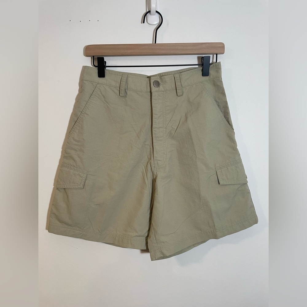 REI High Rise Cargo Shorts Tan Khaki Women’s Size 10 Hiking Outdoor Vintage